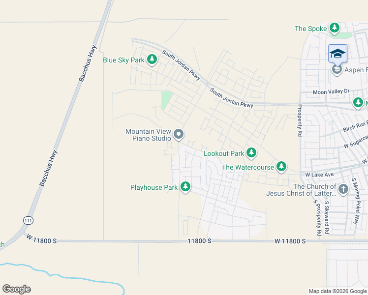 map of restaurants, bars, coffee shops, grocery stores, and more near Unnamed Road in South Jordan