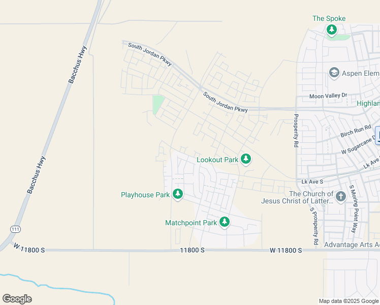map of restaurants, bars, coffee shops, grocery stores, and more near 6864 West Lake Avenue in South Jordan