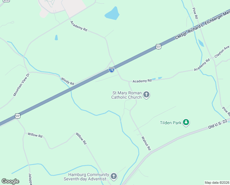 map of restaurants, bars, coffee shops, grocery stores, and more near 113 Walnut Road in Hamburg