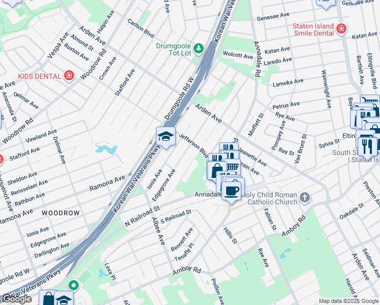 map of restaurants, bars, coffee shops, grocery stores, and more near 217 Edgegrove Avenue in Staten Island