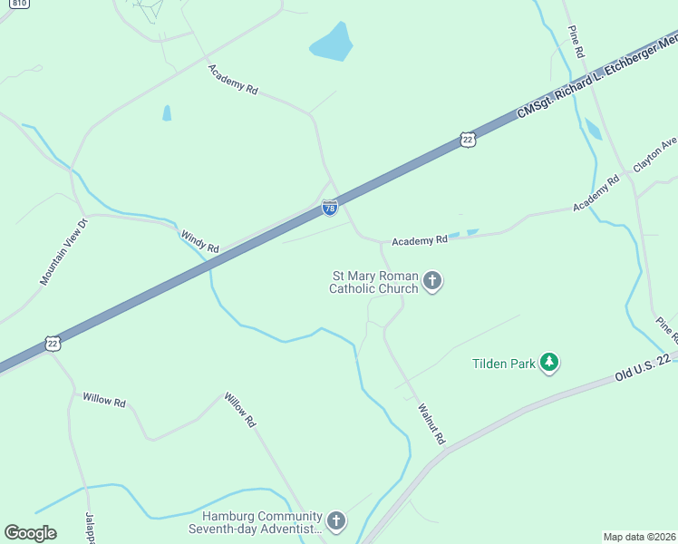 map of restaurants, bars, coffee shops, grocery stores, and more near 113 Walnut Road in Hamburg