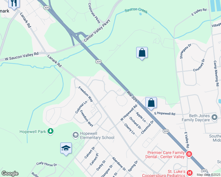 map of restaurants, bars, coffee shops, grocery stores, and more near 4099 Huckleberry Drive in Lehigh County