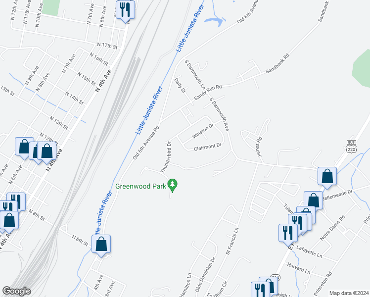 map of restaurants, bars, coffee shops, grocery stores, and more near 608-610 Clairmont Drive in Altoona