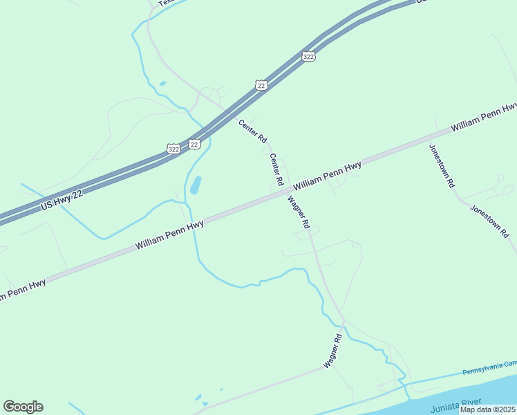 map of restaurants, bars, coffee shops, grocery stores, and more near 9080 William Penn Highway in Mifflintown