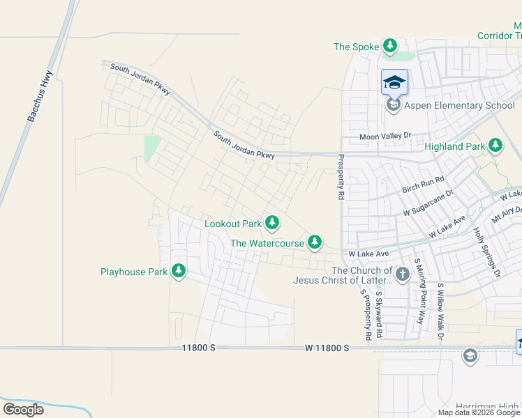 map of restaurants, bars, coffee shops, grocery stores, and more near 6800 11800 South in Herriman
