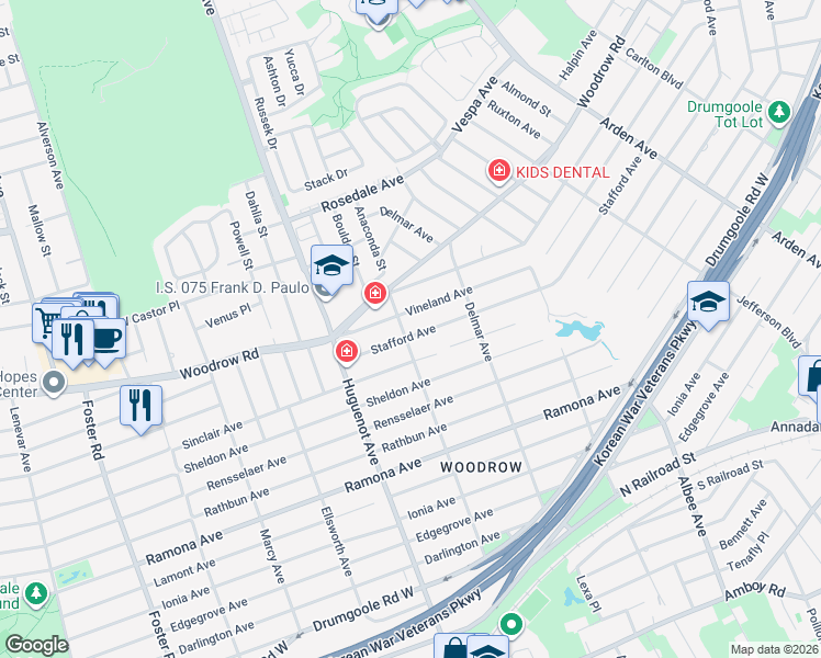 map of restaurants, bars, coffee shops, grocery stores, and more near 39 Nippon Avenue in Staten Island