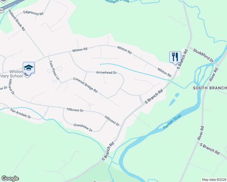 map of restaurants, bars, coffee shops, grocery stores, and more near 35 Arrowhead Drive in Branchburg
