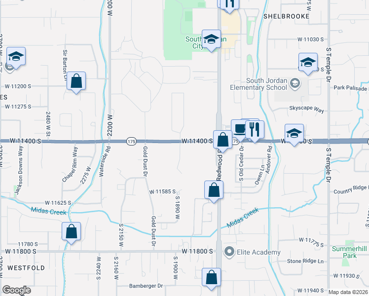 map of restaurants, bars, coffee shops, grocery stores, and more near 11423 Polo Club Court in South Jordan