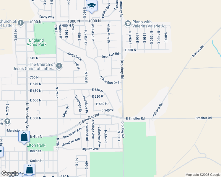map of restaurants, bars, coffee shops, grocery stores, and more near 813 Valley View Drive in Tooele