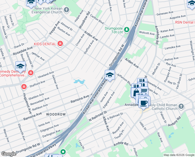 map of restaurants, bars, coffee shops, grocery stores, and more near 260 Rathbun Avenue in Staten Island
