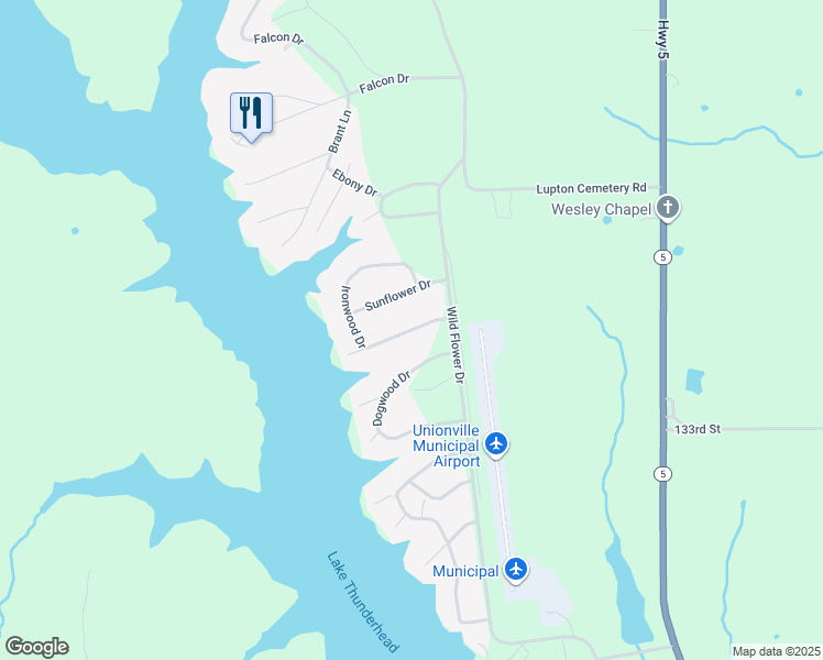 map of restaurants, bars, coffee shops, grocery stores, and more near Ironwood Drive in Putnam County