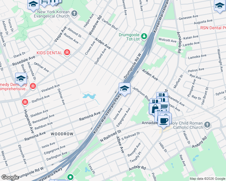 map of restaurants, bars, coffee shops, grocery stores, and more near 260 Rathbun Avenue in Staten Island