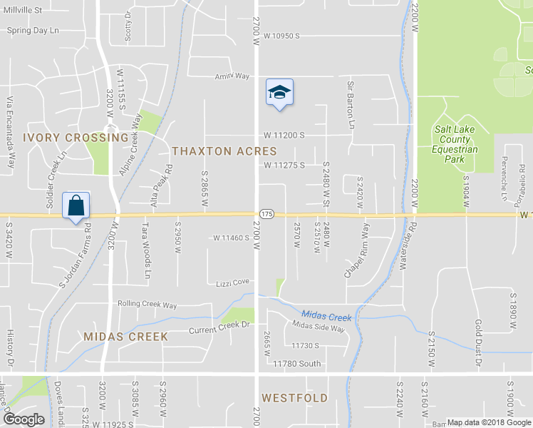 map of restaurants, bars, coffee shops, grocery stores, and more near 2698 11400 South in South Jordan