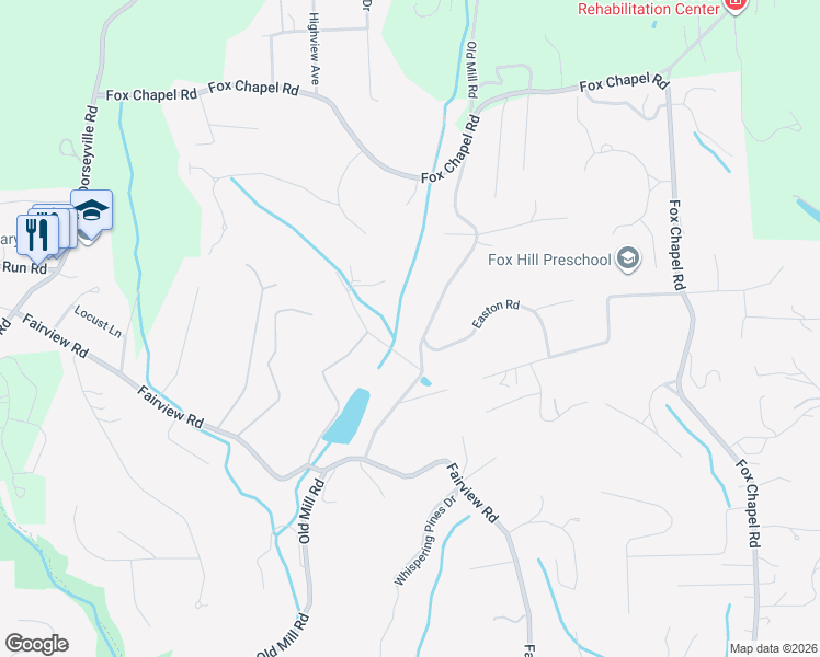 map of restaurants, bars, coffee shops, grocery stores, and more near 755 Old Mill Road in Pittsburgh