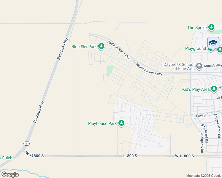 map of restaurants, bars, coffee shops, grocery stores, and more near 6988 West Lake Avenue in South Jordan