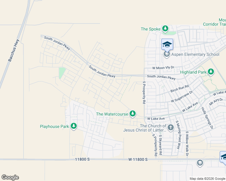 map of restaurants, bars, coffee shops, grocery stores, and more near Unnamed Road in South Jordan