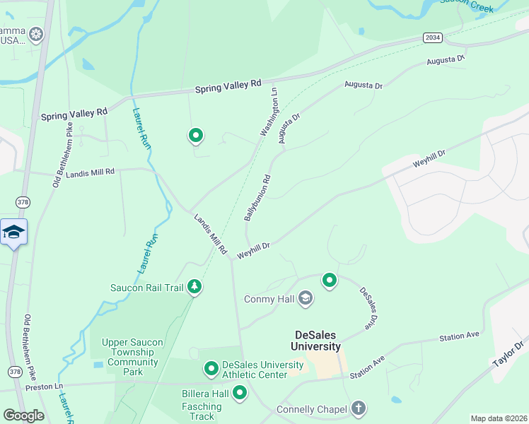 map of restaurants, bars, coffee shops, grocery stores, and more near 2550 Ballybunion Road in Lehigh County