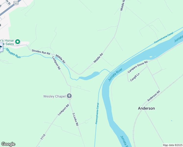 map of restaurants, bars, coffee shops, grocery stores, and more near 568 Middle Road in Lewistown