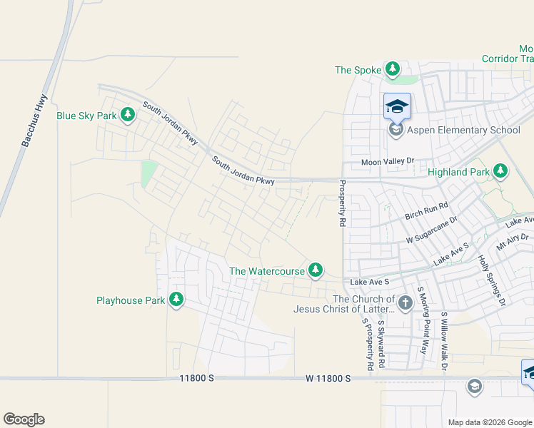 map of restaurants, bars, coffee shops, grocery stores, and more near 11371 South Offshore Way in South Jordan
