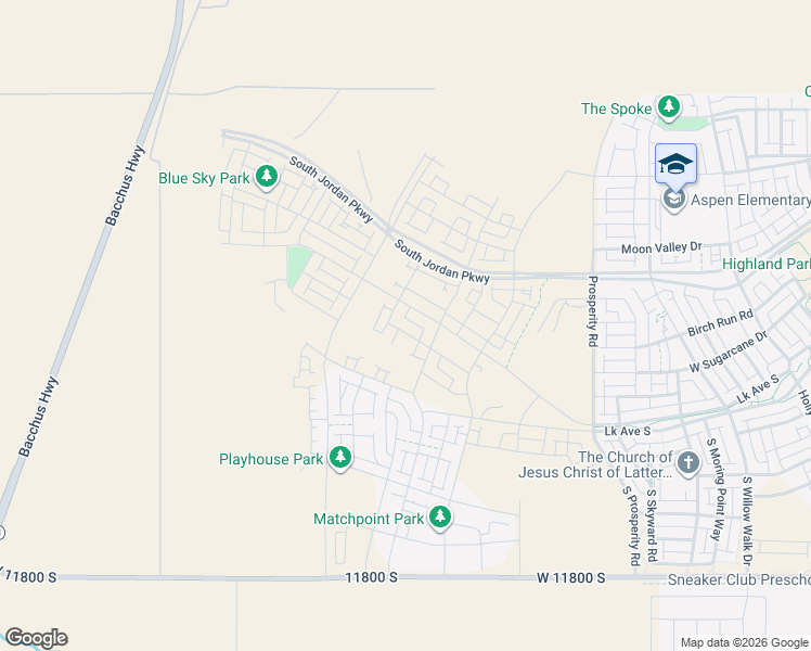 map of restaurants, bars, coffee shops, grocery stores, and more near 6812 West Namaste Drive in South Jordan