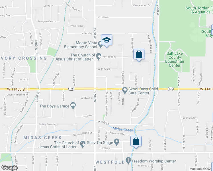 map of restaurants, bars, coffee shops, grocery stores, and more near 11353 Constance Way in South Jordan