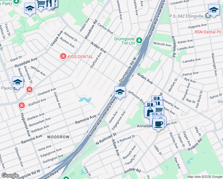 map of restaurants, bars, coffee shops, grocery stores, and more near 217 Rathbun Avenue in Staten Island