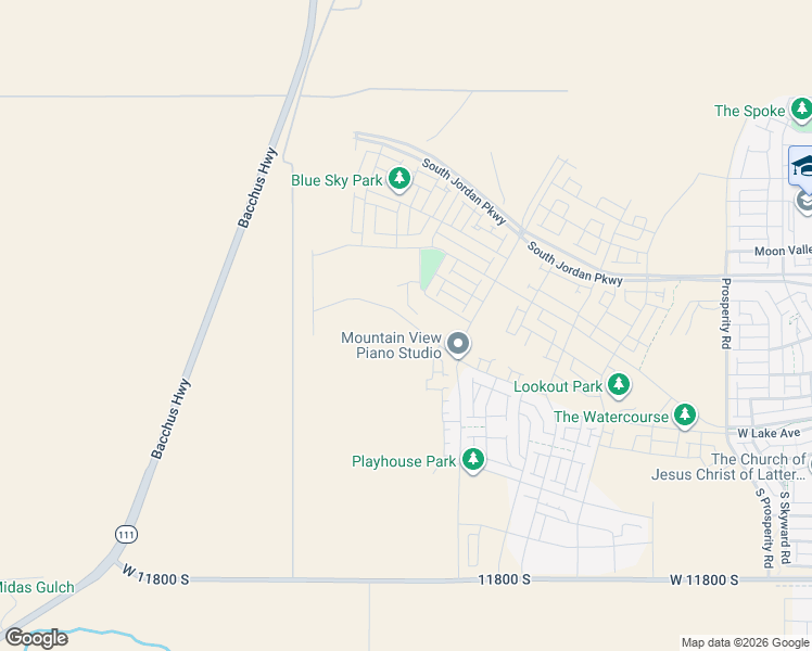 map of restaurants, bars, coffee shops, grocery stores, and more near 7029 West Lake Avenue in South Jordan