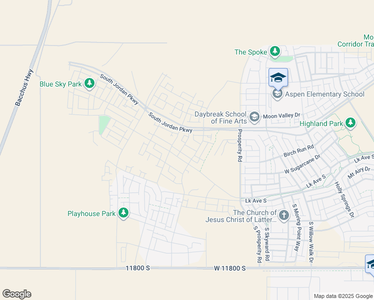 map of restaurants, bars, coffee shops, grocery stores, and more near 11367 South Offshore Way in South Jordan