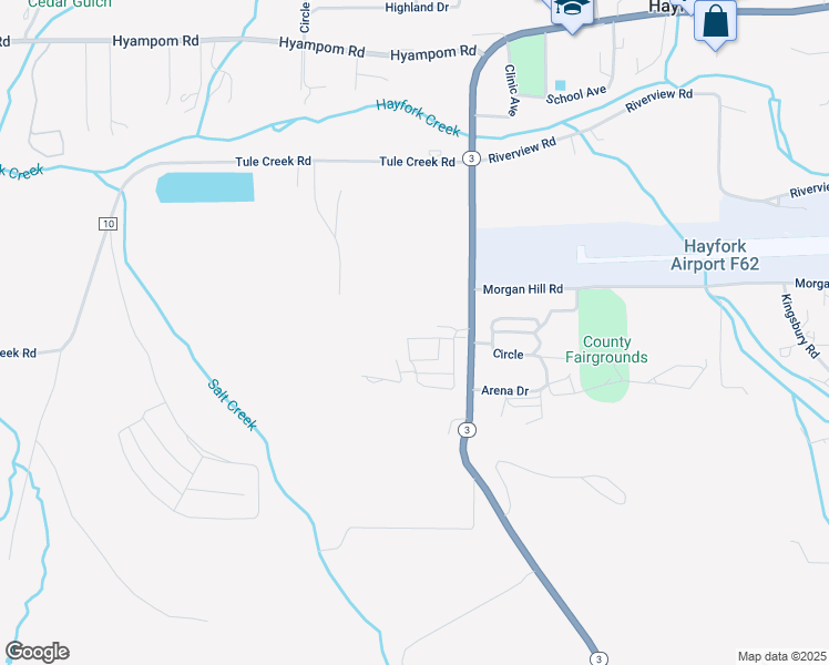 map of restaurants, bars, coffee shops, grocery stores, and more near 80 Talco Way in Hayfork
