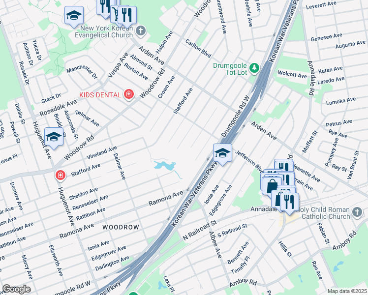 map of restaurants, bars, coffee shops, grocery stores, and more near 287 Rensselaer Avenue in Staten Island