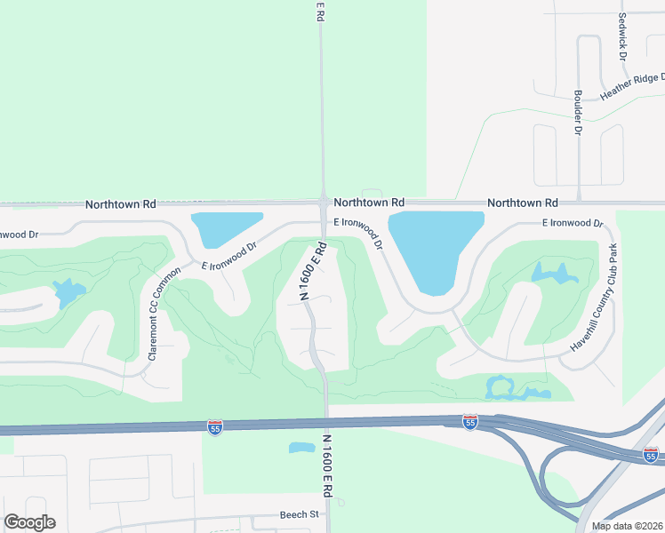 map of restaurants, bars, coffee shops, grocery stores, and more near 1100 East Tanger Country Club Court in Normal