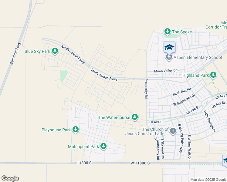 map of restaurants, bars, coffee shops, grocery stores, and more near 11363 South Offshore Way in South Jordan