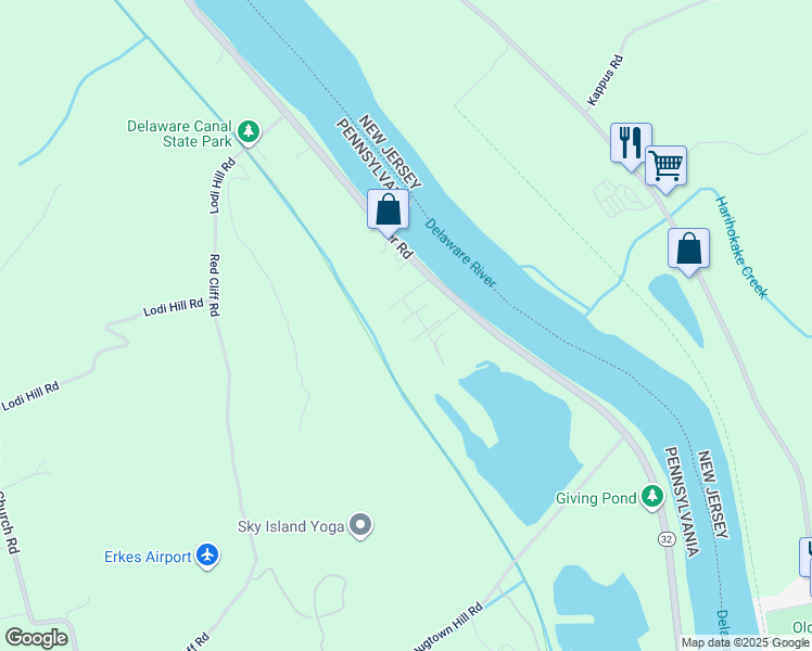 map of restaurants, bars, coffee shops, grocery stores, and more near 18 Red Cliff Village Lane in Upper Black Eddy