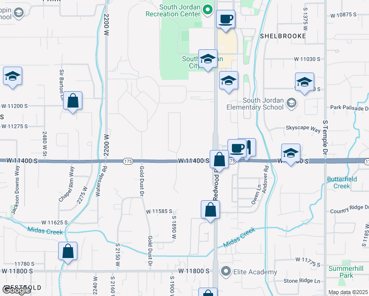 map of restaurants, bars, coffee shops, grocery stores, and more near 11353 Portabello Road in South Jordan
