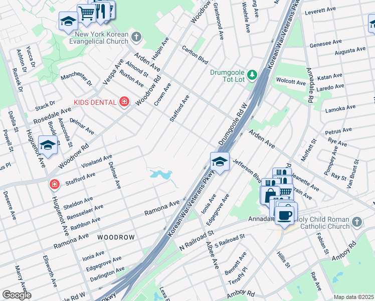 map of restaurants, bars, coffee shops, grocery stores, and more near 287 Rensselaer Avenue in Staten Island