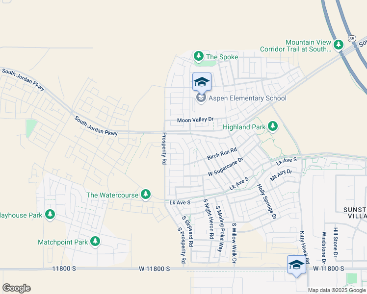 map of restaurants, bars, coffee shops, grocery stores, and more near 11353 Purple Orchid Drive in South Jordan