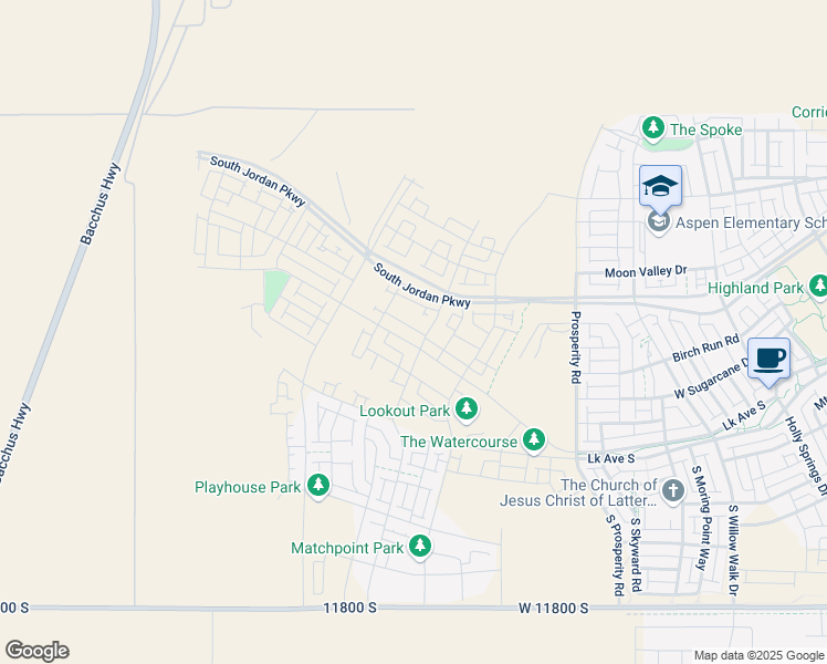 map of restaurants, bars, coffee shops, grocery stores, and more near 6768 West Docksider Drive in South Jordan