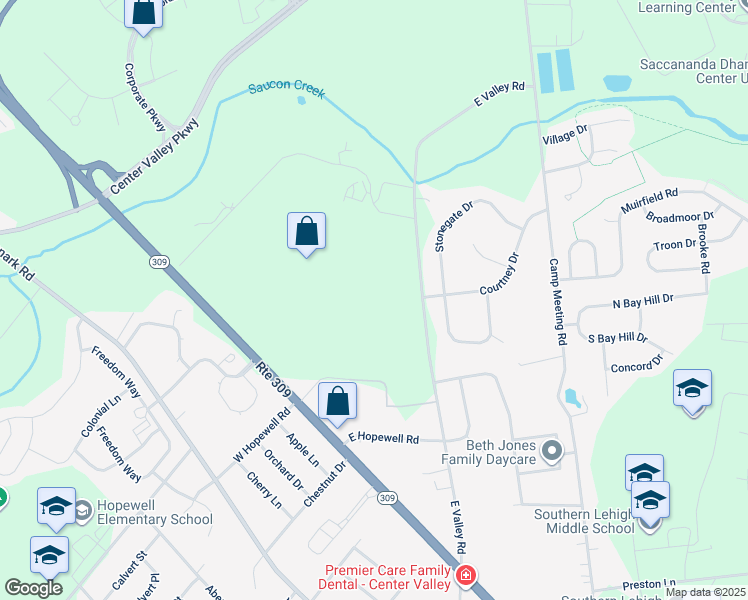map of restaurants, bars, coffee shops, grocery stores, and more near 3607 Stonegate Drive in Lehigh County