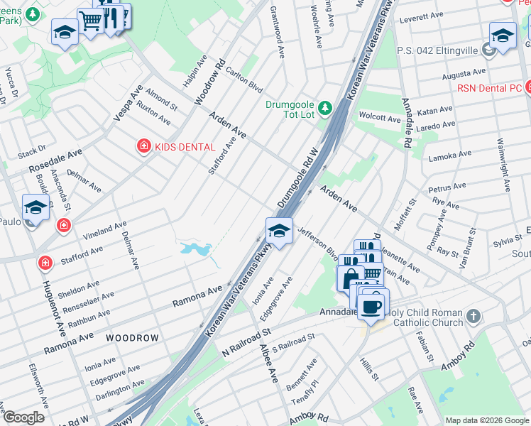 map of restaurants, bars, coffee shops, grocery stores, and more near 217 Rathbun Avenue in Staten Island
