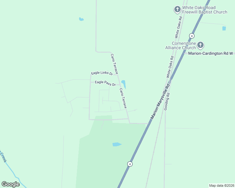 map of restaurants, bars, coffee shops, grocery stores, and more near 2257 Crissinger Road in Marion