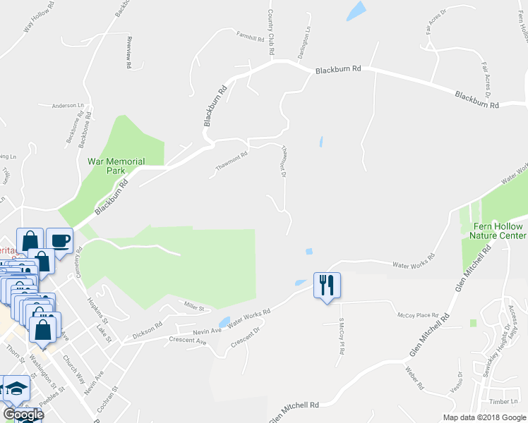 map of restaurants, bars, coffee shops, grocery stores, and more near 17 Thawmont Drive in Sewickley