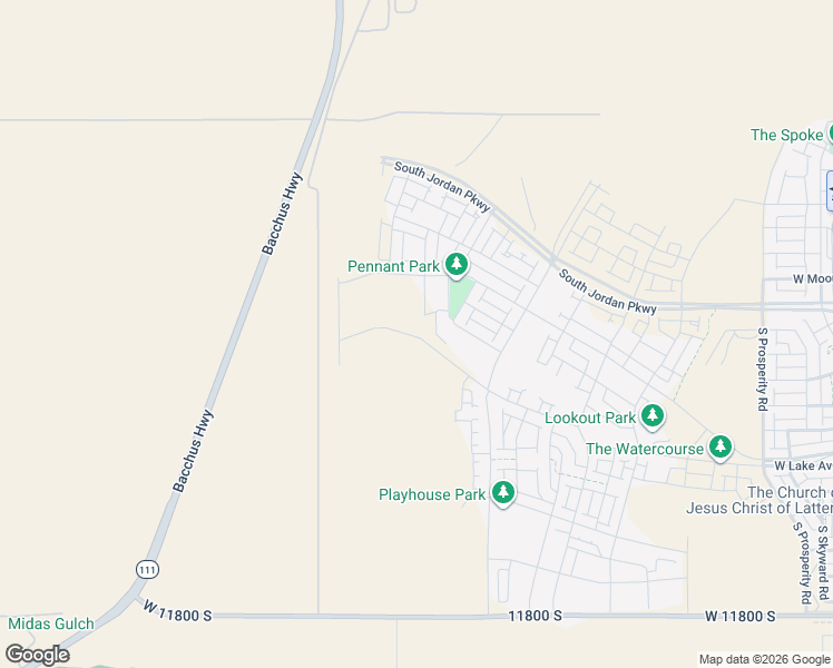 map of restaurants, bars, coffee shops, grocery stores, and more near 11702 Bacchus Highway in Herriman