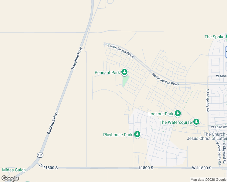 map of restaurants, bars, coffee shops, grocery stores, and more near 11702 Bacchus Highway in Herriman