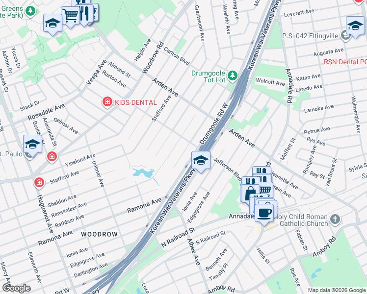 map of restaurants, bars, coffee shops, grocery stores, and more near 217 Rathbun Avenue in Staten Island