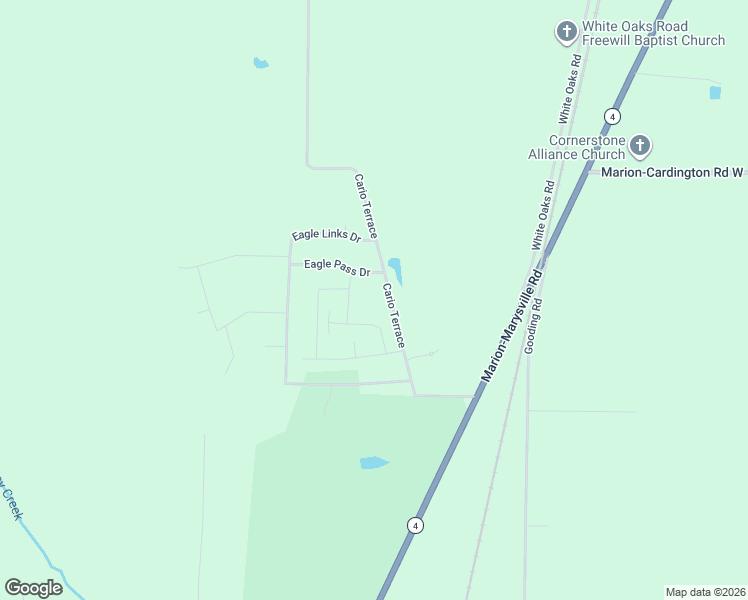 map of restaurants, bars, coffee shops, grocery stores, and more near 2257 Crissinger Road in Marion