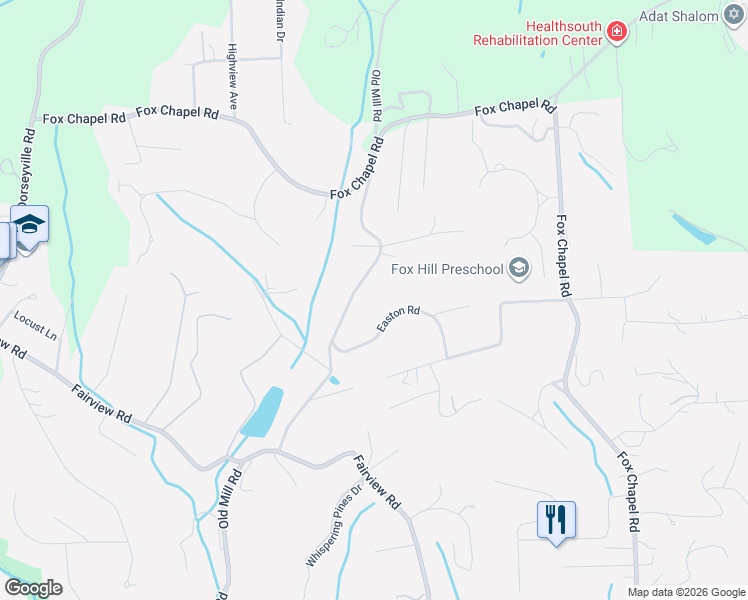 map of restaurants, bars, coffee shops, grocery stores, and more near in Allegheny County