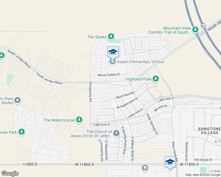 map of restaurants, bars, coffee shops, grocery stores, and more near 11349 South Willow Walk Drive in South Jordan