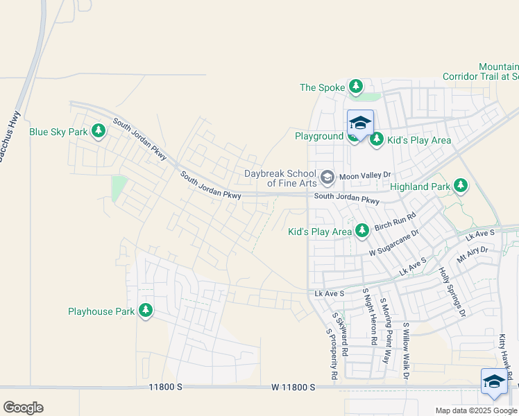 map of restaurants, bars, coffee shops, grocery stores, and more near 6618 West Gosling Drive in South Jordan