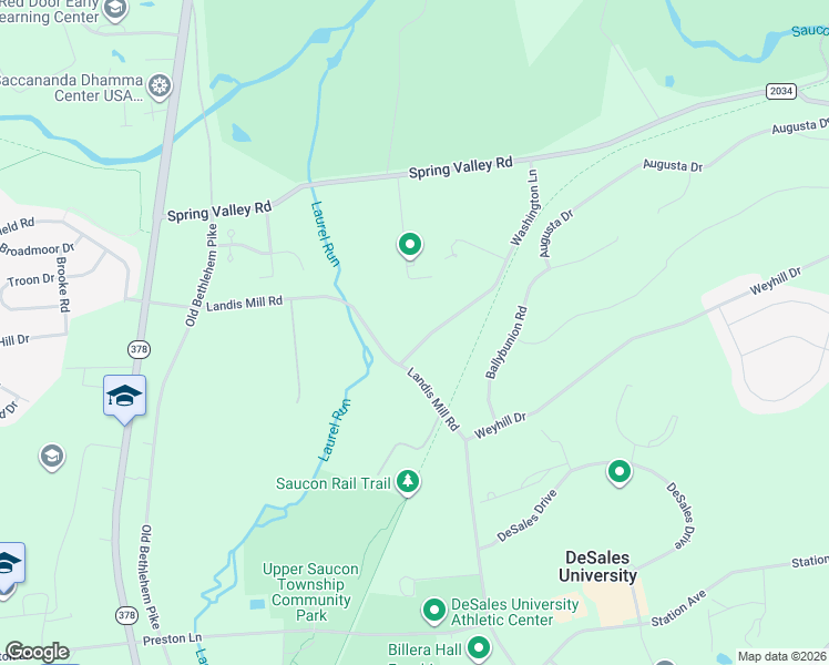 map of restaurants, bars, coffee shops, grocery stores, and more near 2640 Washington Lane in Bethlehem