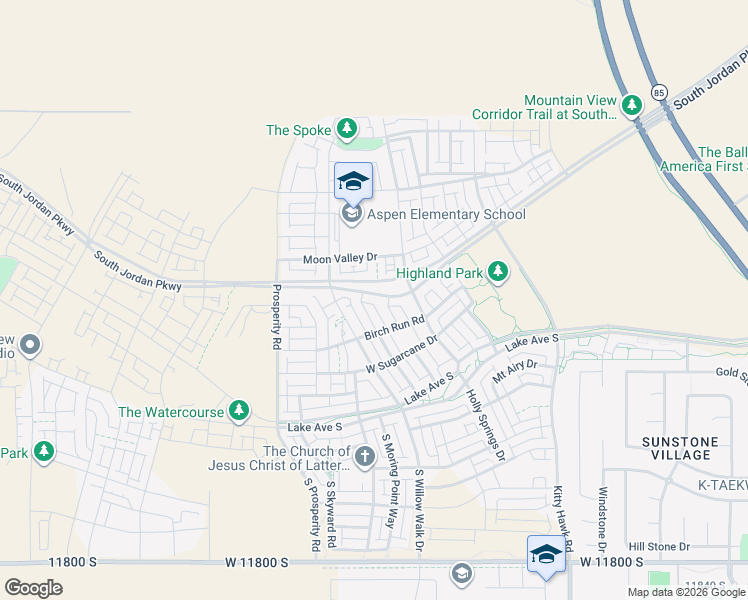 map of restaurants, bars, coffee shops, grocery stores, and more near 6311 South Jordan Parkway West in South Jordan